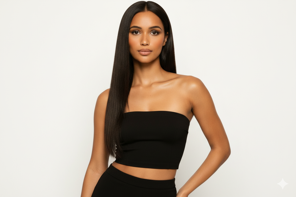 Straight Vietnamese clip-in hair extensions