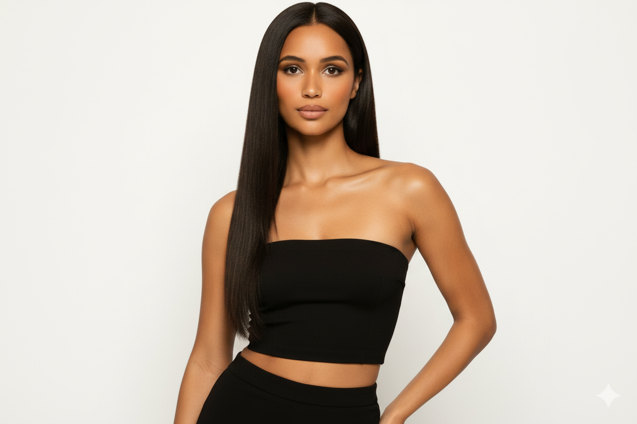 Straight Vietnamese clip-in hair extensions