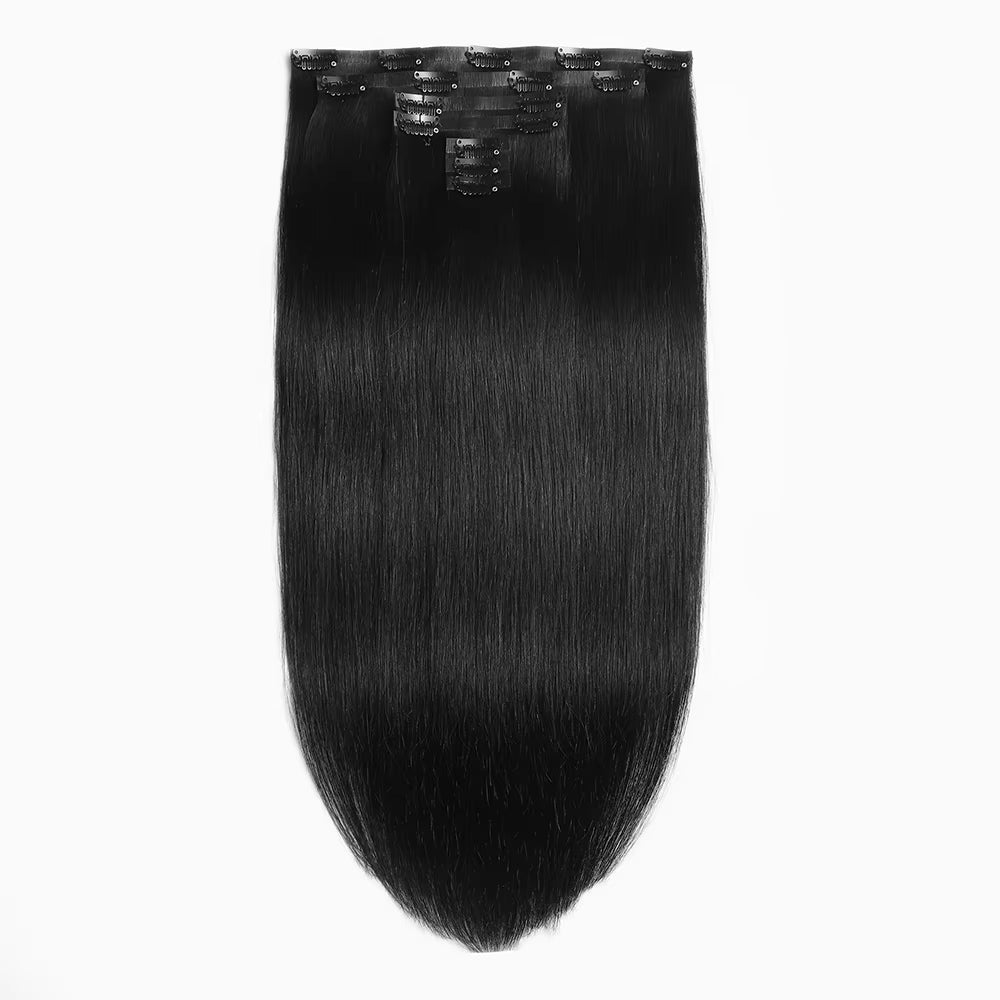Straight Vietnamese clip-in hair extensions